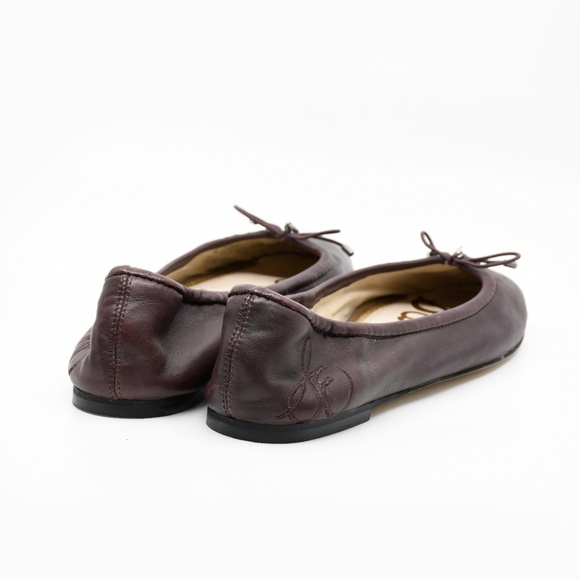 SAM EDELMAN Felicia Aubergine Leather Ballet Flats US 7M - Picture 6 of 11